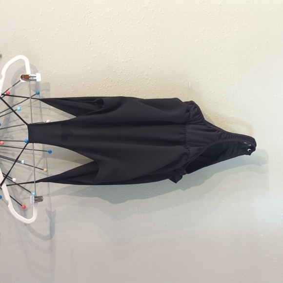 Lulu's black bodysuit thong top strappy size small - Picture 6 of 10